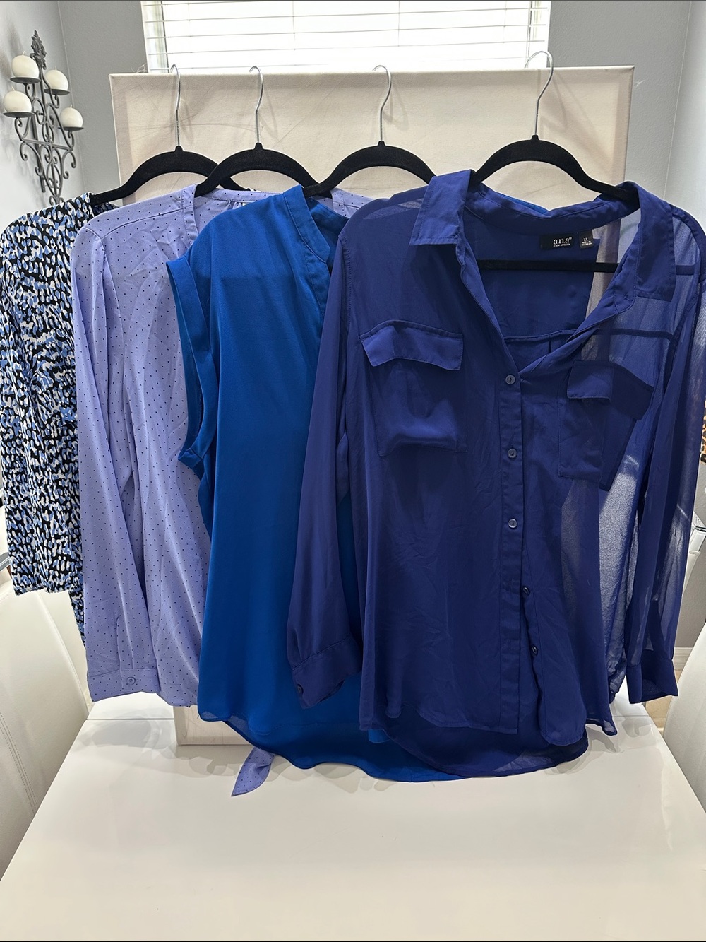 Size XL Business Casual Blue Blouse Bundle - Lot of 4 Work Tops